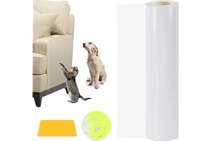 ZAHRVIA Protezione Divano Graffi Gatto 5 m x 20 cm, Antigraffio Gatto Divano, Protezione Porta Graffi Cane, Protezione per Mobili con Palla Giocattolo per Gatti e Raschietto per Pellicola
