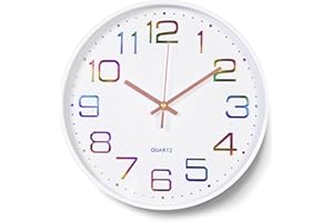 YSWOVUO 30cm Wanduhr Lautlos, 3D Ziffern Wanduhr Ohne Tickgeräusche, Modern Wand Uhr Analog Leicht zu Lesen, 12 Zoll Leise Wall Clock Deko für Wohnzimmer Küche Büro Schule Kinderzimmer