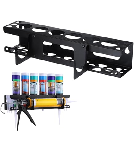 Porta Tubi Calafataggio - Rastrelliera Metallica Da Parete, Per 6 Tubi Silicone, Con Viti, 40.5x8.5x9 Cm - Foto 4