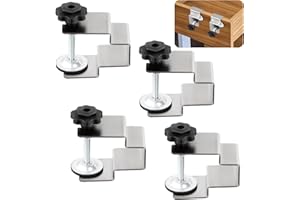 LNRUEG 4 abrazaderas de instalación frontal de cajón, abrazaderas universales de instalación de gabinete, plantillas de ayuda para gabinete de estructura de arco, clips de fijación de acero inoxidable,