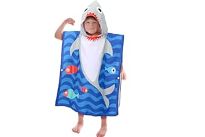 MQVXT Toalla de Playa con Capucha de Niños,Toalla de Playa de Microfibra,Playa Albornoz de Dibujos Niños,para Playa, Bañera, Ducha, Natación,Surf para Niños Infantiles (60 * 120cm,Sirena)