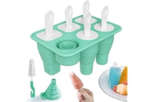 ACXILEXY Moules à Glace en Silicone, Moule à Crème Glacée Sans BPA, Réutilisables, Moule à Crème Glacée Pliables avec Bâtonnets, Moules à Sucette Glacée pour Enfants Adultes DIY Moule à Glace