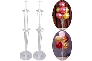 SOFTCUTELEE Table Balloon Stand Set, Transparent Balloon Sticks, Desktop Balloon Stand Decoration for Birthday, Party, Wedding, Celebration, Graduation - 2 Set