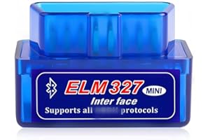 RISVOWO OB-D2 Diagnosegerät Auto, Mini O BD II Bluetooth Adapter Auto für Alle Fahrzeuge, Diagnose Scanner, Bluetooth KFZ Adapter Auto für iOS iPhone und Android, Stecker Interface(Blau)