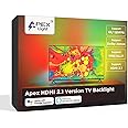 Apex HDMI 2.1 Version TV Backlight, HDMI 2.1 Sync Box, Supports 8K@60Hz, 4K@120Hz, VRR and ALLM, Works with Google Assistant and Alexa, RGBIC LED Light Strip for 32-65 inch TVs, 60 LEDs/m