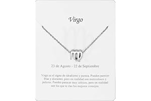 ONLY FAITH Collar Signo Zodiaco Acero Inoxidable hermosa Tarjeta Significado Signo Zodiacal Colgante Horóscopo Para mujer Regalo Cumpleaños