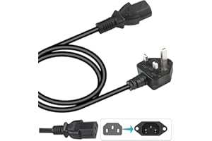 BYDT C13 5m cable UK Computer Power Cable, Replacement AC Power Cord, 13A 250V BS 1363 to C13 Kettle Lead/UK Power Cord, Power Supply Cable, TV/Monitor Power Cable