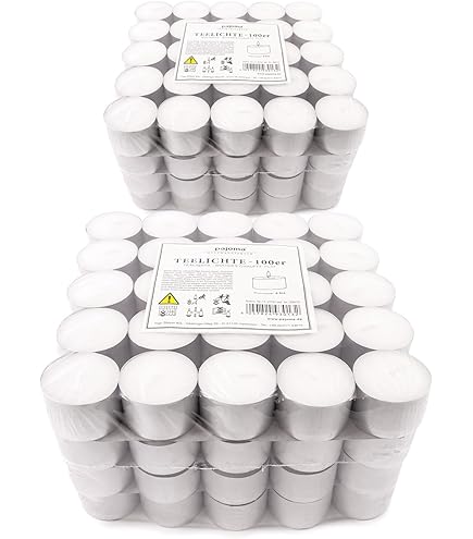Teelichter Premium 100-4800 Stück - Lange Brenndauer & Rußfrei
