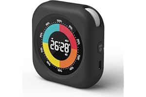 XREXS Timer Visuel avec Barre de Progression Colorée, Fonction Compte à Rebours, Volume et Luminosité RÉGLABLES, Minuteur Courte Durée pour Cuisine, École et Bureau