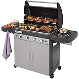 Campingaz 4 Series Classic LS Plus Gas Grill Barbecue con 4 Bruciatori, Sistema di Pulizia Facile InstaClean, 2 Tavoli a Lato