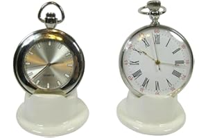 INKWELLINSERTS 2 x Mini White Ceramic/China Pocket Watch Stands, Watch Display Stands.