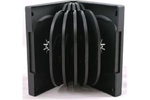 Four Square Media 10 X CD DVD/BLU RAY 39mm Black DVD 12 Way Case for 12 Disc - Pack of 10