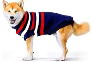 SPARDAR Dog Jumper Large, Winter Pet Sweater Classic Stripe Turtleneck Thick Warm Dog Clothes for Labrador, Doberman and Golden Retriever