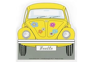 BRISA VW Collection Raschia Ghiaccio Volkswagen in policarbonato, Accessorio Invernale per Auto con Design Maggiolino Beetle (Fronte/Giallo)