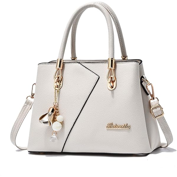 Borsa A Tracolla Donna Elegante - Pelle PU, Ciondolo Fiore, Per Lavoro E Shopping, Nero - Foto 8