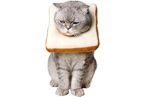 Amakunft Adjustable Cat Recovery Collar - Soft Cone for Post-Surgery Care, Kitten & Adult Cat (Toast, M)