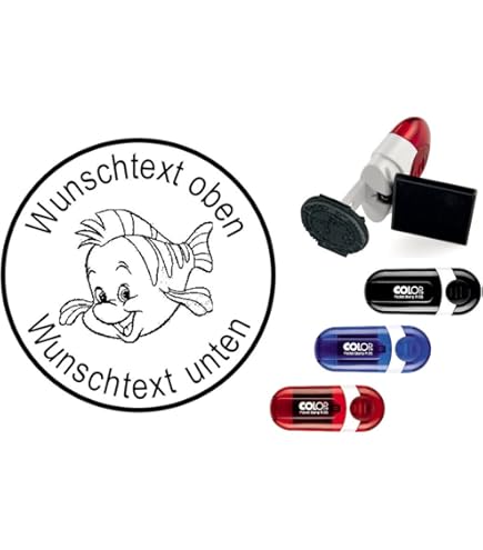 Diving Stamp Oval Logbook Stamp Motif Octopus With Diving Saying