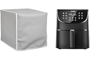 HOMELAY Funda protectora para COSORI Freidora sin Aceite 5.5 L. Fabricación artesanal en España de calidad TOP. Material Polipiel antimanchas, antibacterias. Cubierta en colores (Gris)
