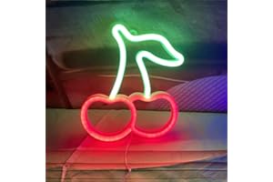 Nordstylee Luci al neon a forma di ciliegia, da appendere, con luci al neon decorative o a batteria, per casa, camera da letto, bar,ristorante,Natale,compleanno, festa, regalo, decorazione da parete