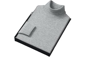 SUVOIIER Men's Turtleneck Sweater Fall Winter Roll Neck Warmer for Men Solid Knitted Sweater Keep Warm Male Jumper