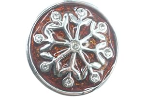 ‎CREATIVE-BEADS Creative-Beads Click-it Button, Charm, Druckknopf, snowflake 18mm, f. Armbänder, Gürtel etc., braun