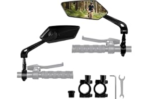 WINDFROMORT Rétroviseur Vélo - Rétroviseur Moto - Accessoire Vélo - 2 Pièces Rétroviseur Trottinette Électrique, Réglable 360°, Antichute, Pour Guidon 20-24 mm (Noir)