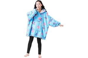 TBNRFrags Hoodies for Girls Kids Oversized Long Hoodie Casual Cotton Warm Blanket Onesize Sweatshirts Blue Pink Clothes