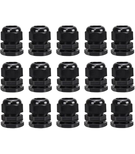 50 Pack M20 20mm Black Nylon Cable Glands - IP68 Waterproof, Compression Fit For Wiring