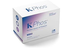 BIO-HEALTH KPhos - Integratore a Base di Fosforo (500 mg) e Potassio (1.000 mg) x 2 Bustine per Integrazione in Caso di Carenze o Aumentato Fabbisogno, Integratori Gluten Free al Gusto Agrumi, 30 Bustine da 3gr