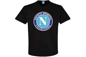 SSC NAPOLI Napoli SSC Retro Crest T-Shirt (100% Cotton)