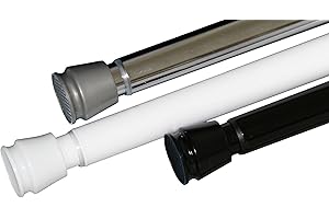 ‎TINYCURTAINS Teleskopstange ausziehbar (weiß, 70-120 cm) Kein Bohren & Rost, rutschfest, verstellbar Duschvorhangstange Duschstange, ausziehbar Kleiderstange für Schrank, Badezimmer, Fenster oder Türen