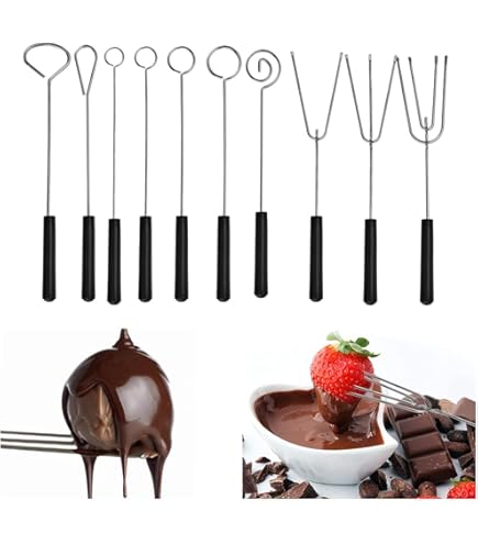 Set 4 Forchette Per Cioccolato Louis Tellier - Per Fonduta E Temperaggio, Forme Diverse Per Creatività - Foto 5