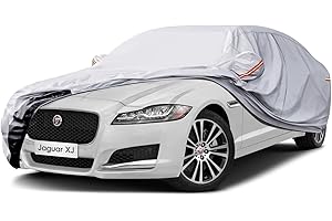 GUNHYI 6 Layers Outdoor Car Cover Waterproof Breathable, Heavy Duty Full Cover Sun Rain Dust All Weather Protection with Cotton Lined Universal fit Saloon(490-530 cm) for Audi A6/A6 Avant/A7/A8 etc.