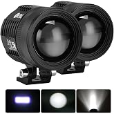 Gunner 30w Beyaz Motosiklet Sis Farı 2 Adet Off Road Spot Sel Kombo Delici Taşkın &Ccedil;alışma Lambası Yardımcı S&uuml;r&uuml;ş Işık Barları