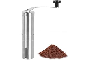 Sequpr Moulin à café Manuel Moulin à café Manuel en Acier Inoxydable Moulin à Café en Grain Manivelle Hand Coffee Grinder