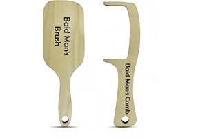 CHUNZHILAI 2 Pack Bald Man Brush Funny Wooden Hairless Toothless Comb Buffer Bold Head Polish Shiner Hair Brush Novelty Fun Gift Adult Baldys