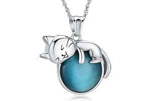 QGJNSGC Collar de urna de luna de gato para mujer, joyería de cremación para cenizas, colgante de acero inoxidable, collar de cenizas de cremación de gato, regalo conmemorativo de seres queridos