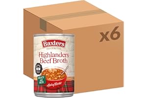 Baxters Favourites Highlanders Beef Broth, Ready-to-Eat Tinned Soup, 400 g (Pack of 6 Tins)