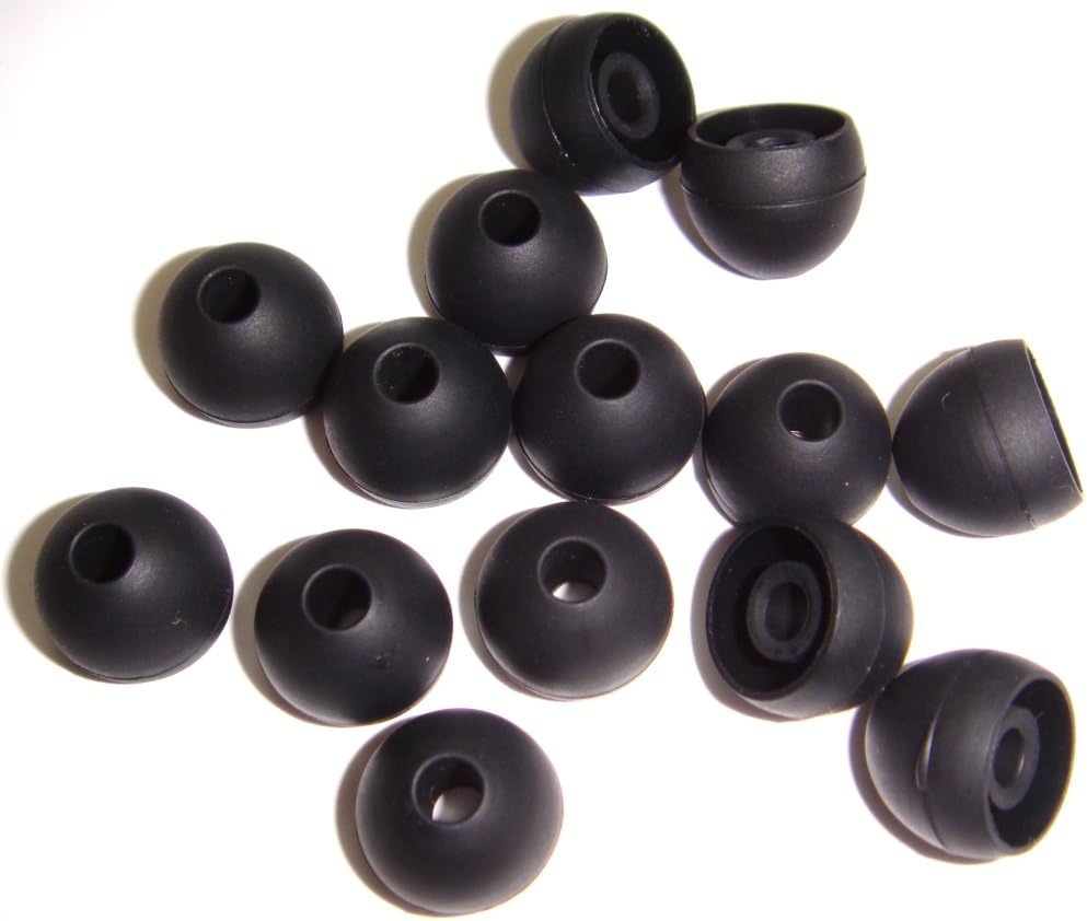 Xcessor Silicona Almohadillas de Repuesto para Auriculares Internos 7 Pares (Juego de 14 Piezas). Compatible con la Mayoría en el Oído Marcas Auriculares (Negro, Pequeña)