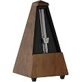 Wittner Metronome Taktell Forme Pyramide Système Maelzel Série 810 - Boîtier en bois massif - Avec cloche - Noyer mat - Mécanique à remonter - Pas de piles nécessaires - Fabriqué en Allemagne