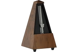 Wittner Metronomo Taktell forma piramidale Sistema Maelzel Serie 810 - Custodia in legno massello - Con campana - Noce opaco - Meccanismo a carica manuale - Non richiede batterie - Made in Germany