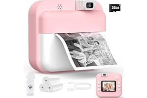 Teoryieer Appareil Photo Instantané Enfants, 48MP 1080P HD Appareil Photo Numérique Enfant avec Carte 32GB et 3 Rouleaux de Papier d'impression, Cadeau pour Enfants pour Filles, Garçons 10 Ans