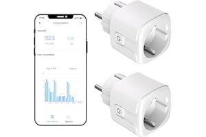 WOOLLEY Smart Wlan Presa 16A Presa Wifi Smart Plug con Monitoraggio dell'alimentazione, Presa Intelligente Funziona con Alexa/Google Home e APP eWelink, con Timer, Telecomando, Controllo Vocale, 2PCS