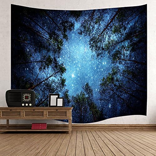 Indian Tapestry Wall Psychedelic Starry Sky Tapestry and Boulevard Forest Tapestries Hanging Hippie Bedspread Beach Throw Towel Blanket Bohemian Tablecloth Room Dorm Decor
