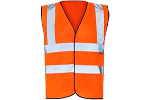 Stormway High Visibility Vest - Reflective Safety Waistcoat, Hi Viz Work & Utility Jacket, Neon Security Clothing for Running, Hi-Vis PPE, Fluorescent Construction and Outdoor Wear