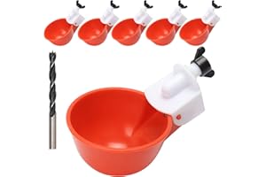 FANGCCC 6 Stück Hühnertränke, Automatische Geflügeltränke DIY Hühnerwasserbecher Hühnerwasserspender Set mit Bohrer für Huhn, Ente, Gans, Truthahne, Wachtel