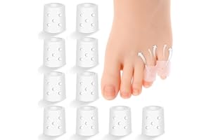 DIVINA VITAE 10 sztuk żelowych nakładek na palce u nóg, oddychające, miękkie, silikonowe ochraniacze na palce, dla mężczyzn i kobiet, przeciw odciskom, pęcherzom, łagodzeniu bólu (perforowane)