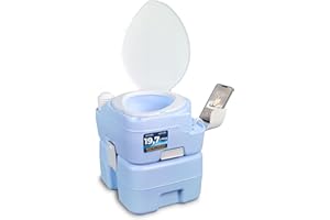 SereneLife WC portatil, con Bolsa de Transporte, Comodo, Inodoro, Baño, Interiores, Exteriores, Liviano, Camping, Barcos, Viajes, 20L, 120 descargas