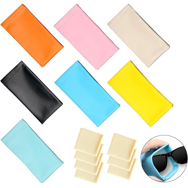 Set 7 Custodie Morbide Per Occhiali Da Donna + Panni In Microfibra - Colorate E Impermeabili - Foto 3