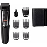 Philips Grooming Kit serie3000 MG3720/15 Tagliacapelli, Regolabarba uomo, Rifinitore Baffi/Naso/Orecchie, 7in1